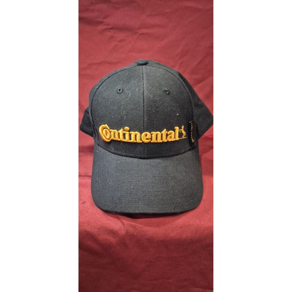 Continental Tires Embroidered Baseball Cap Hat Black Promo Racing Logo EUC